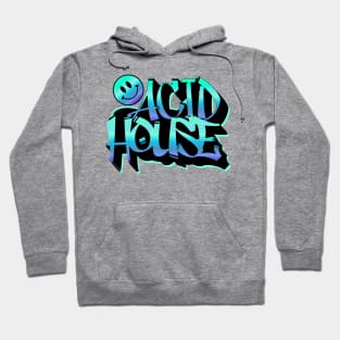 ACID HOUSE  - Graffiti Smiley (Blue) Hoodie